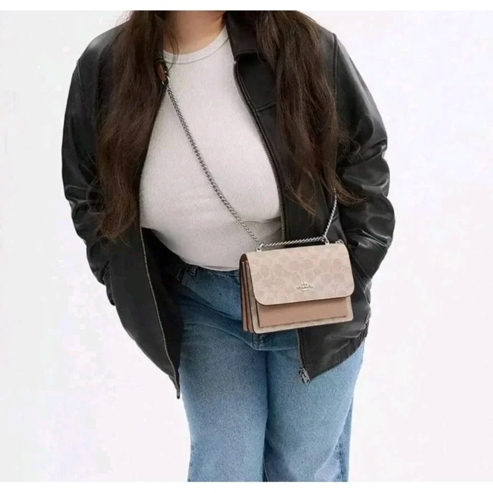 COACH KLARE Mini Crossbody Bag In Signature Canvas Sand/Taupe